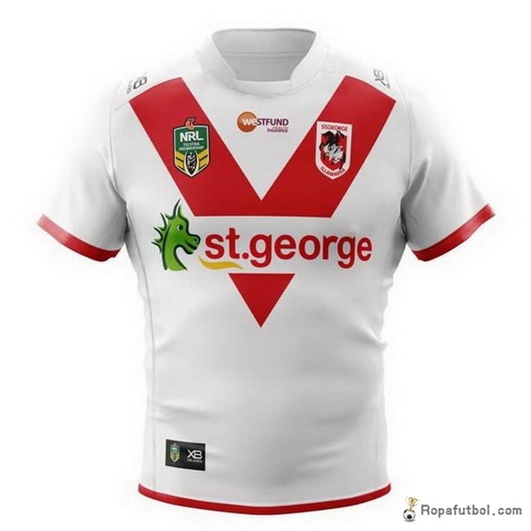 Camiseta Rugby St.George Illawarra Dragons Replica Primera Ropa 2018 Blanco